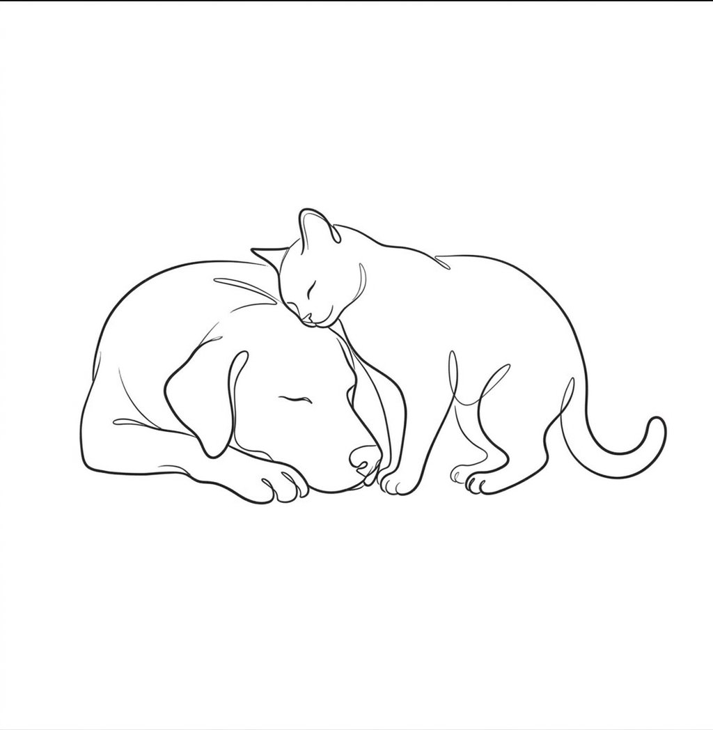 Deux chats se rencontrent avec douceur